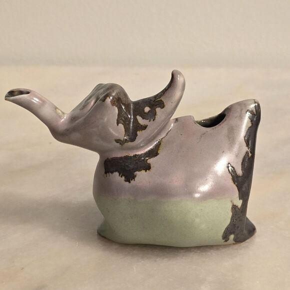 Hand Crafted Artisan Pottery Crazy Teapot Creamer Pitcher - Picture 1 of 12